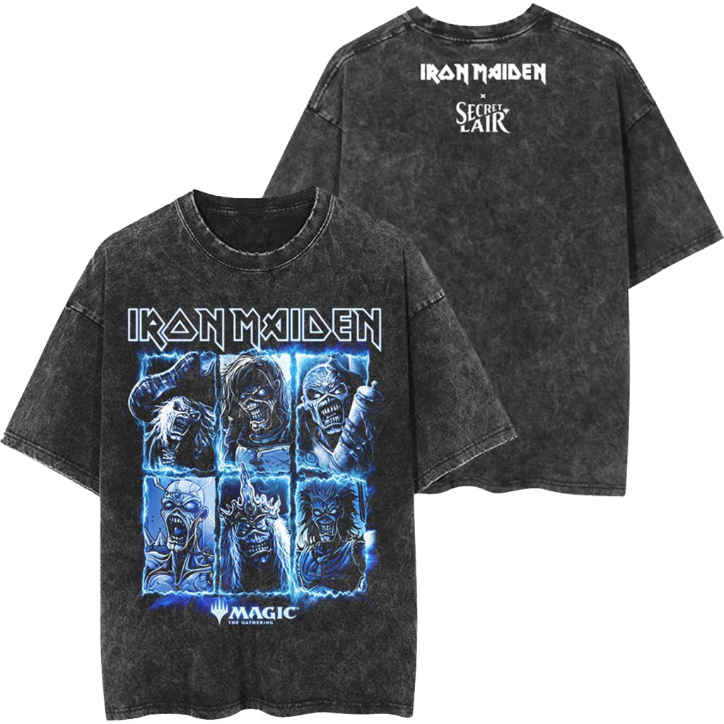 Iron Maiden X Secret Lair Eddie Unchained Magic The Gathering Vintage Washed Tee