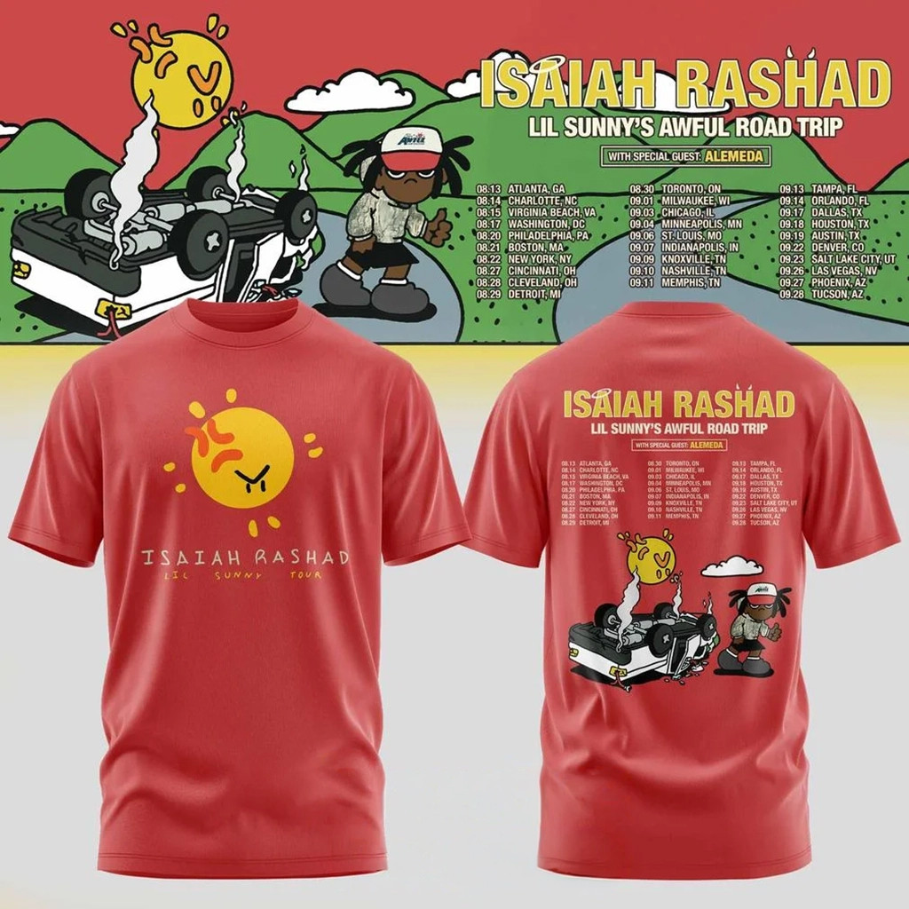 Isaiah Rashad Lil Sunny's Awful Road Trip Tour 2026 T-Shirt Isaiah Rashad Merch Gift For Fans