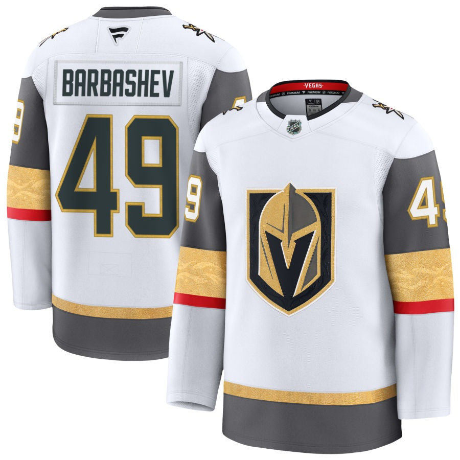 Ivan Barbashev Vegas Golden Knights 2025 Away Premium White Jersey 1 Ivan Barbashev Vegas Golden Knights 2025 Away Premium White Jersey