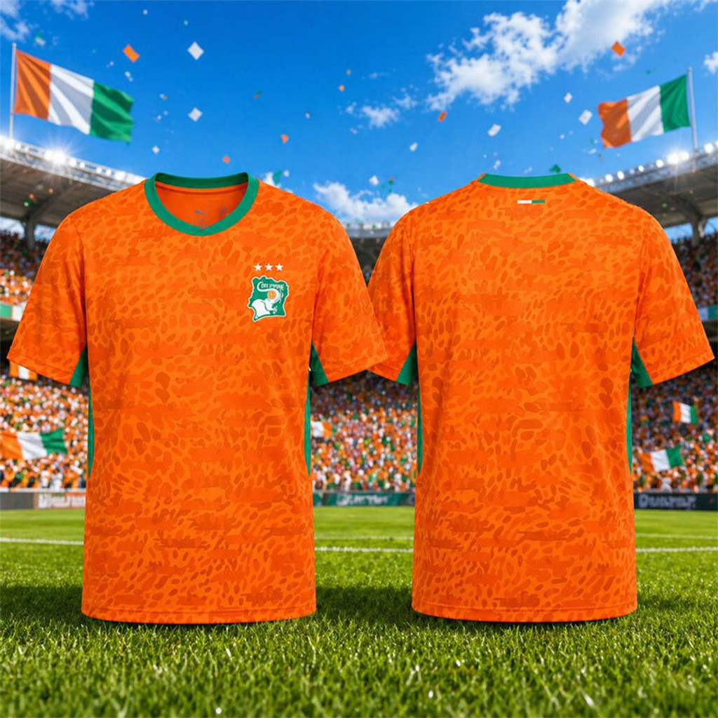 Ivory Coast National Team Home Jersey 2026 Orange Leopard Jersey Ivory Coast World Cup Merch