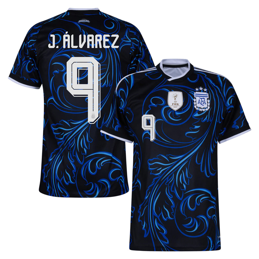 J Alvarez #9 Argentina Away Jersey Argentina World Cup 2026 Merch FIFA WC 2026 Clothing For Fan