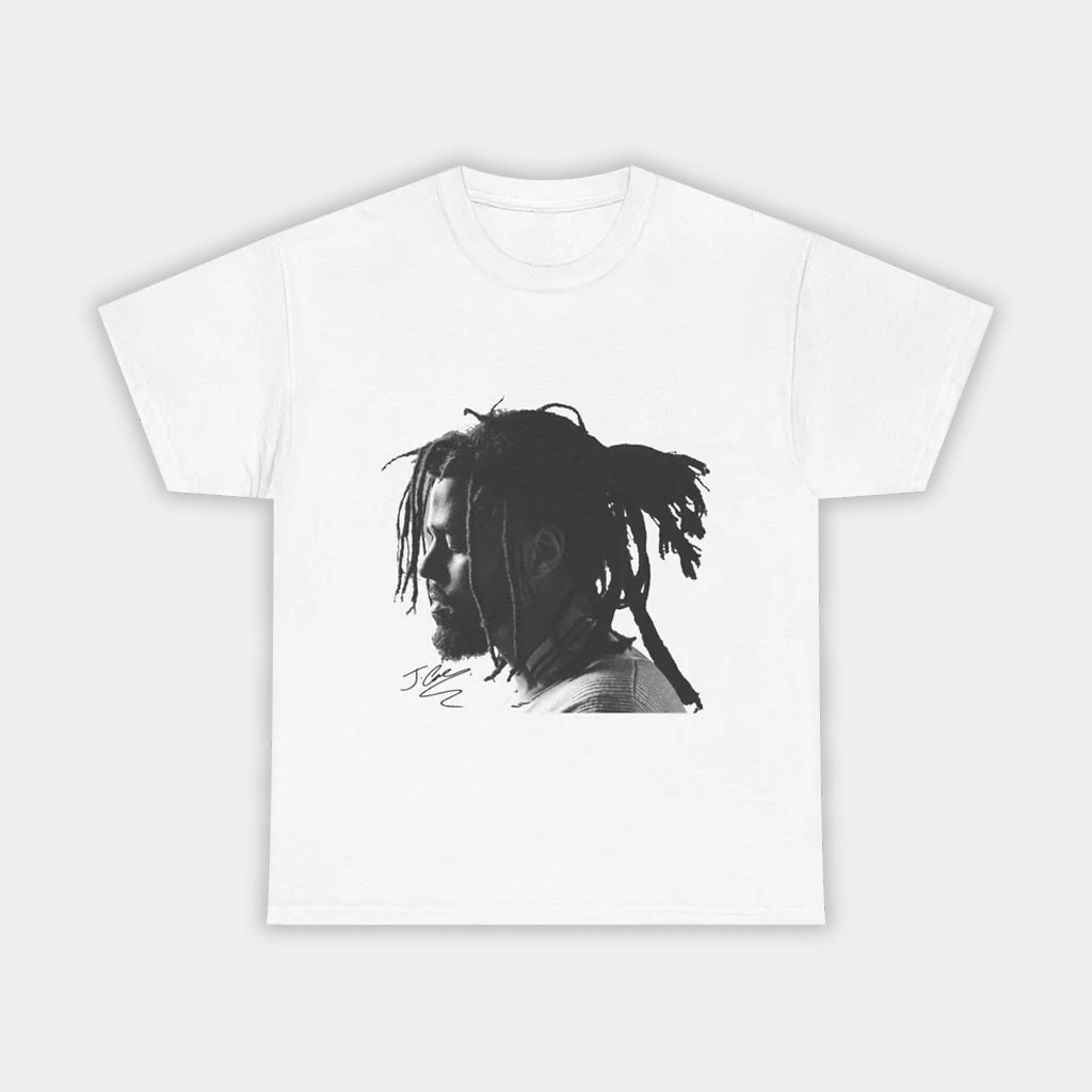 J Cole Fall Off Tour Merch 2026 Side Portrait T-Shirt White Gifts For Hip Hop Lovers