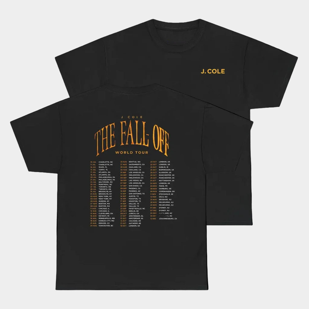 J Cole Fall Off Tour Merch 2026 Tour Dates T-Shirt J Cole Concert Merch Gift For Rap Fans