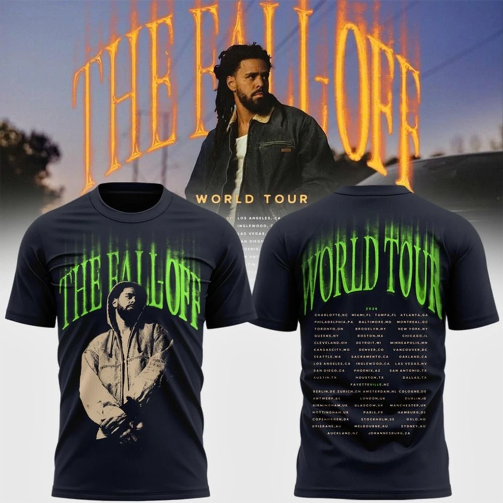 J Cole Fall Off Tour Merch J Cole The Fall-Off World Tour 2026 T-Shirt Gift For Rap Fans
