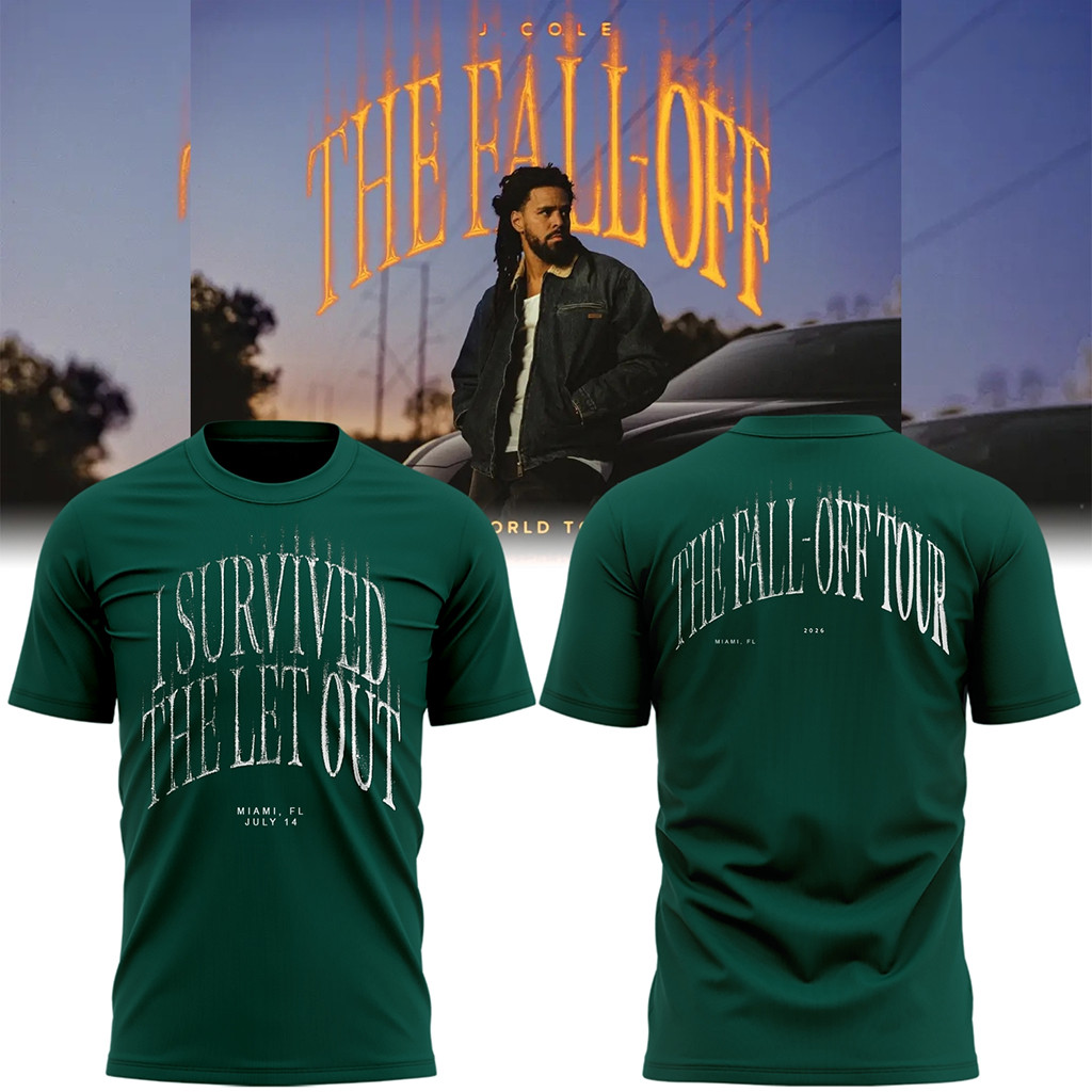 J Cole The Fall Off Tour 2026 Miami Florida Shirt I Survived The Let Out J Cole Fall Off Merch