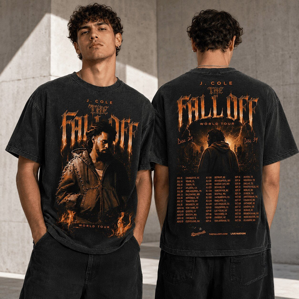 J Cole The Fall Off Tour T-Shirt 2026 J Cole Merch Tour Dates Shirt Gift For Rapper Fans