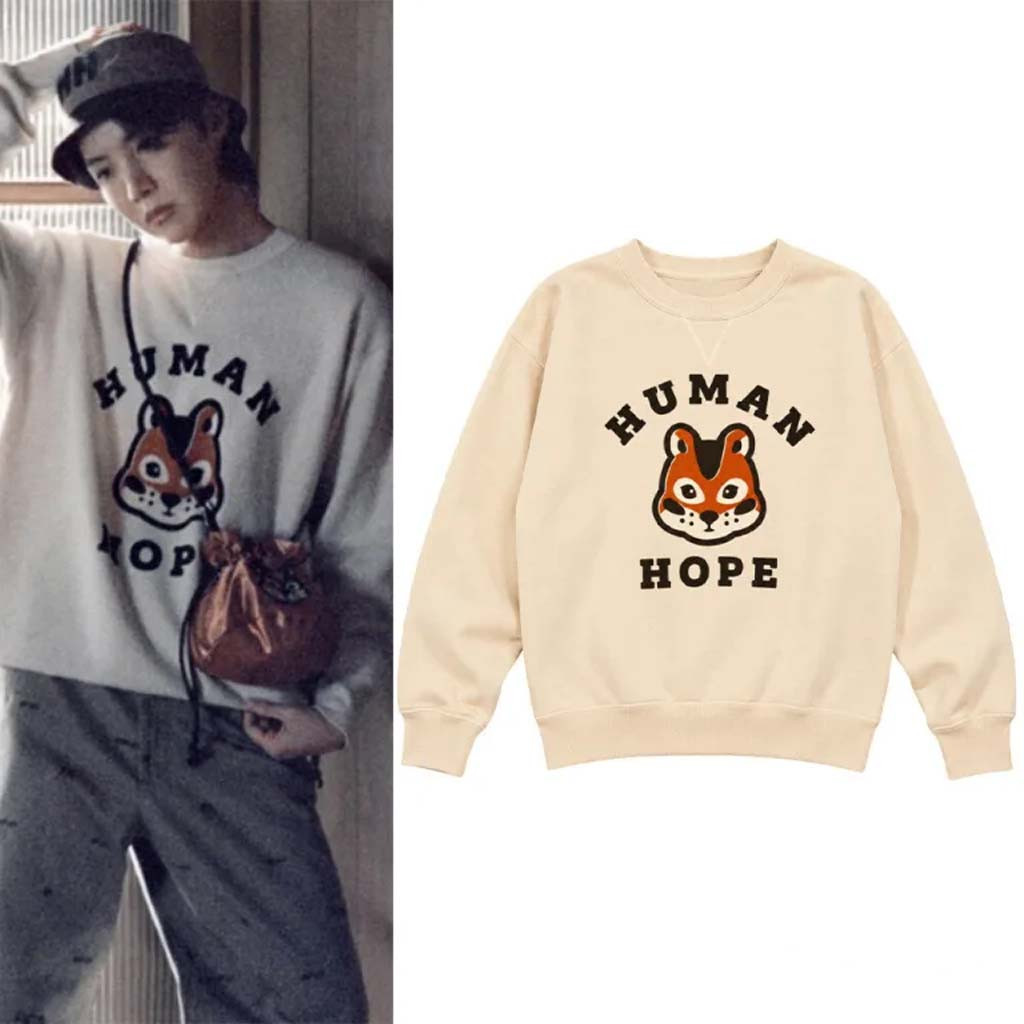 J-Hope Human Made Hope Squirrel Sweatshirt BTS J Hope Merch Gift For Besties