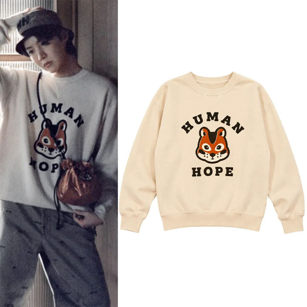 J-Hope Human Made Hope Squirrel Sweatshirt J-Hope Merch Gifts For Best Friends