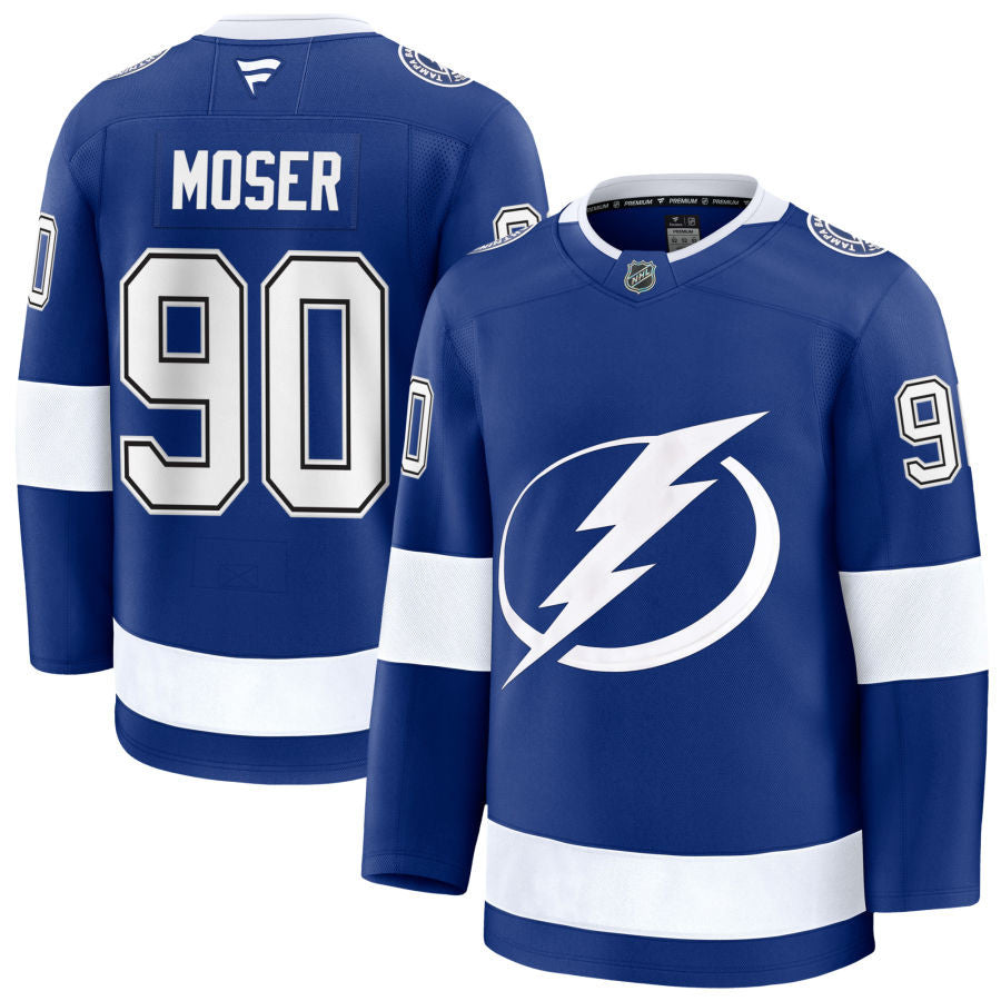J.J. Moser Tampa Bay Lightning 2025 Home Jersey - Blue 1 J.J. Moser Tampa Bay Lightning 2025 Home Jersey - Blue