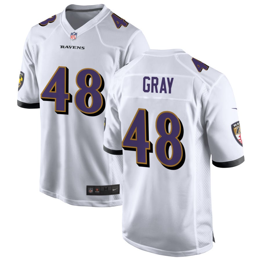 J.T. Gray Baltimore Ravens 2025 Game Jersey - White