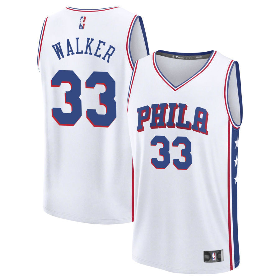 Jabari Walker Philadelphia 76ers 2025 Fast Break Association Edition Jersey - White
