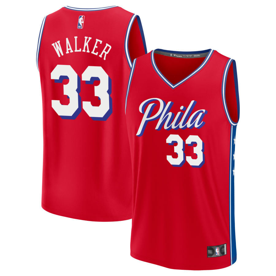 Jabari Walker Philadelphia 76ers 2025 Fast Break Statement Edition Jersey - Red