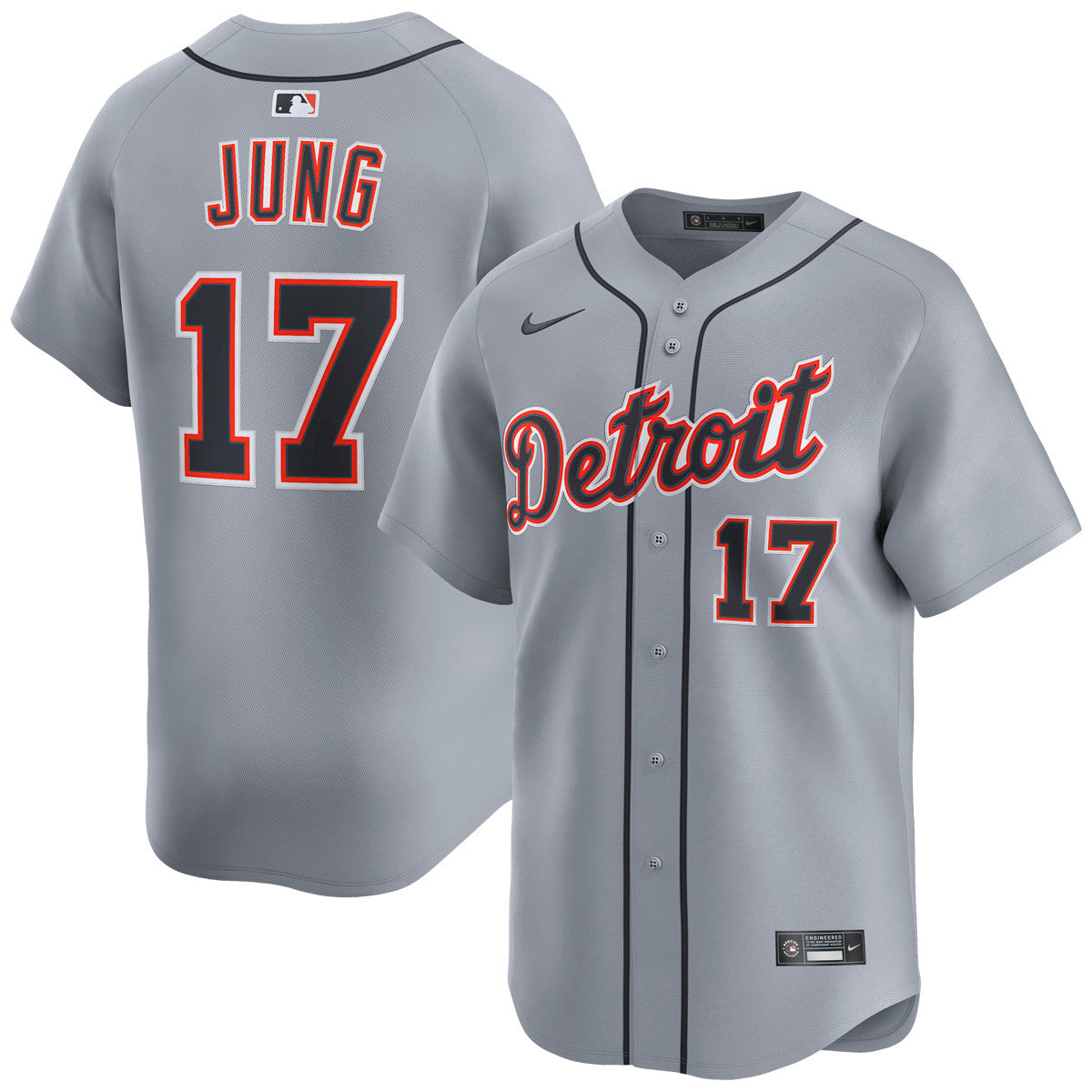 Jace Jung Detroit Tigers 2026 Road Limited Jersey - Grey