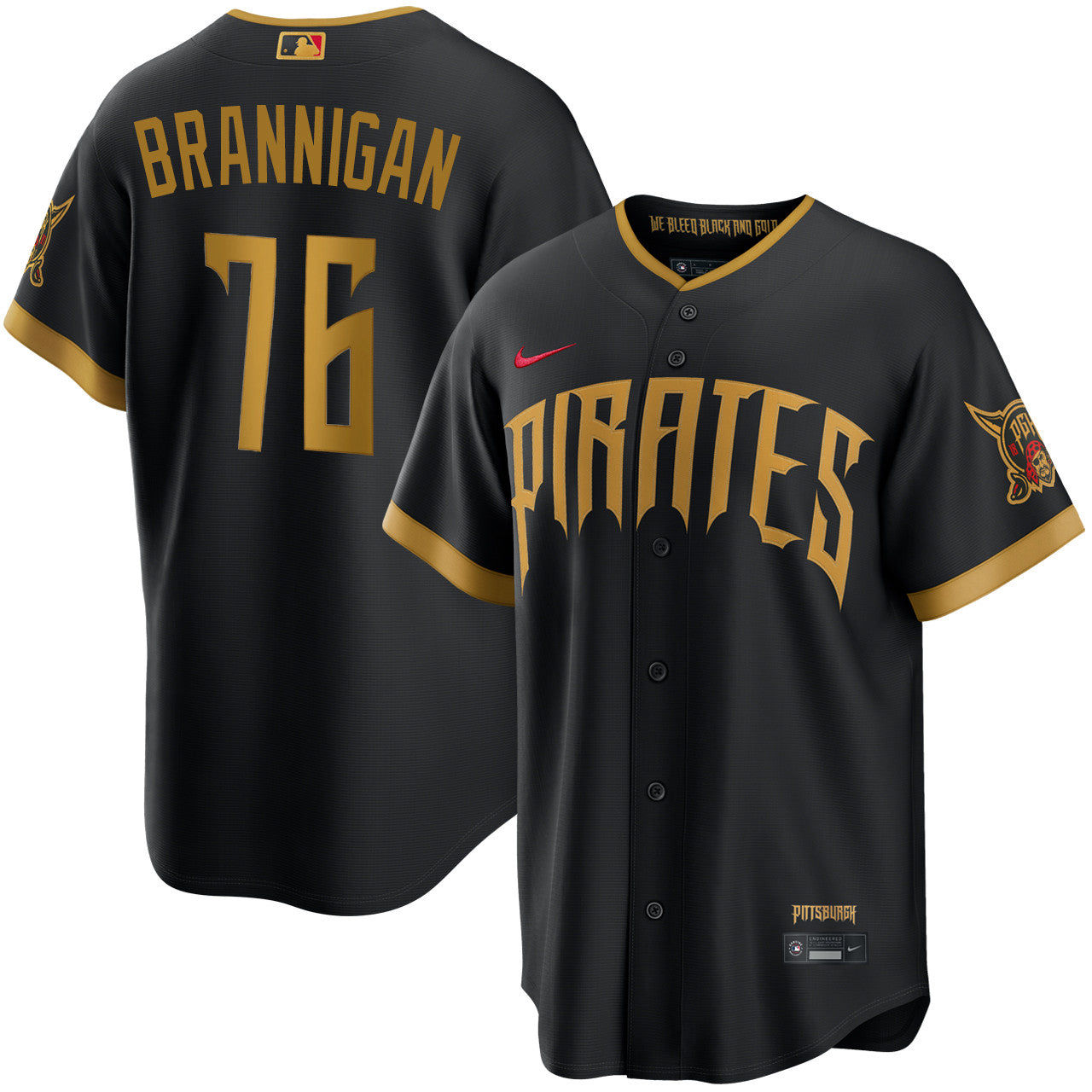 Jack Brannigan Pittsburgh Pirates 2026 City Connect Stadium Jersey - Black