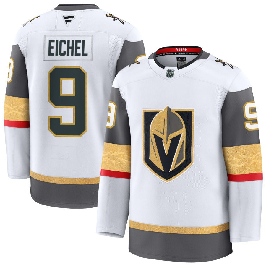 Jack Eichel Vegas Golden Knights 2025 Away Premium White Jersey 1 Jack Eichel Vegas Golden Knights 2025 Away Premium White Jersey