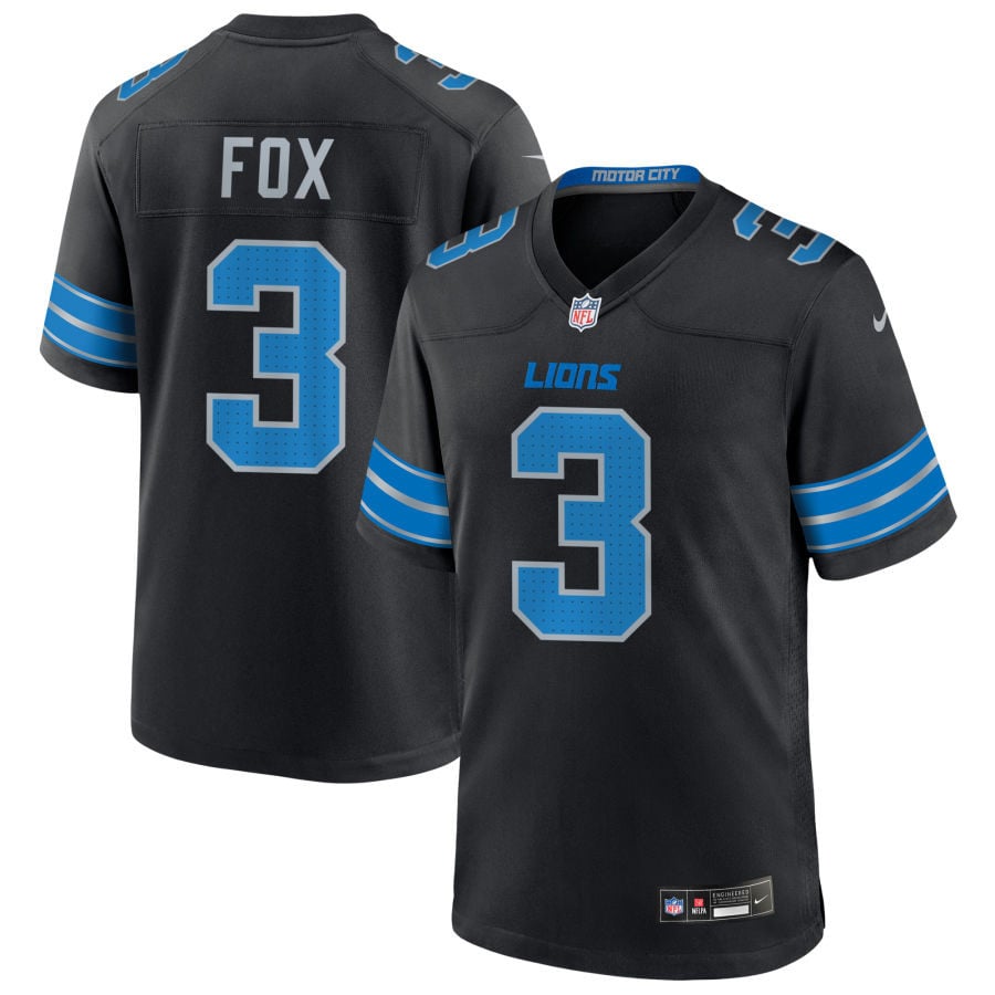Jack Fox Detroit Lions 2025 Alternate Game Jersey - Black