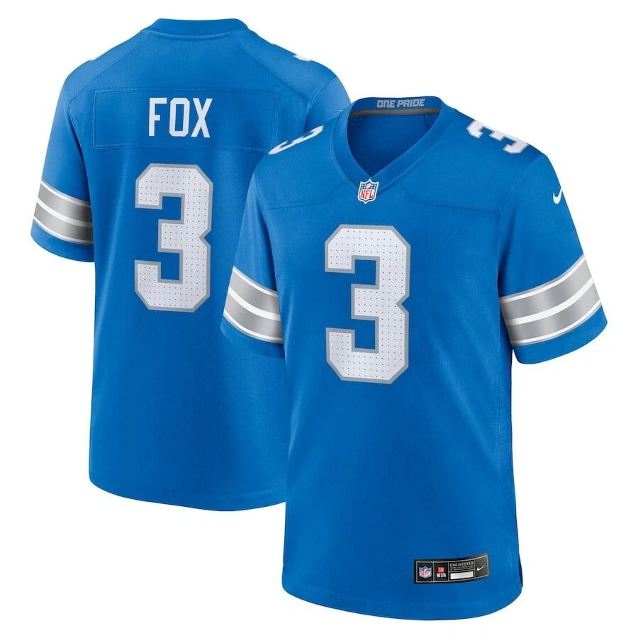 Jack Fox Detroit Lions 2025 Player Game Jersey - Blue