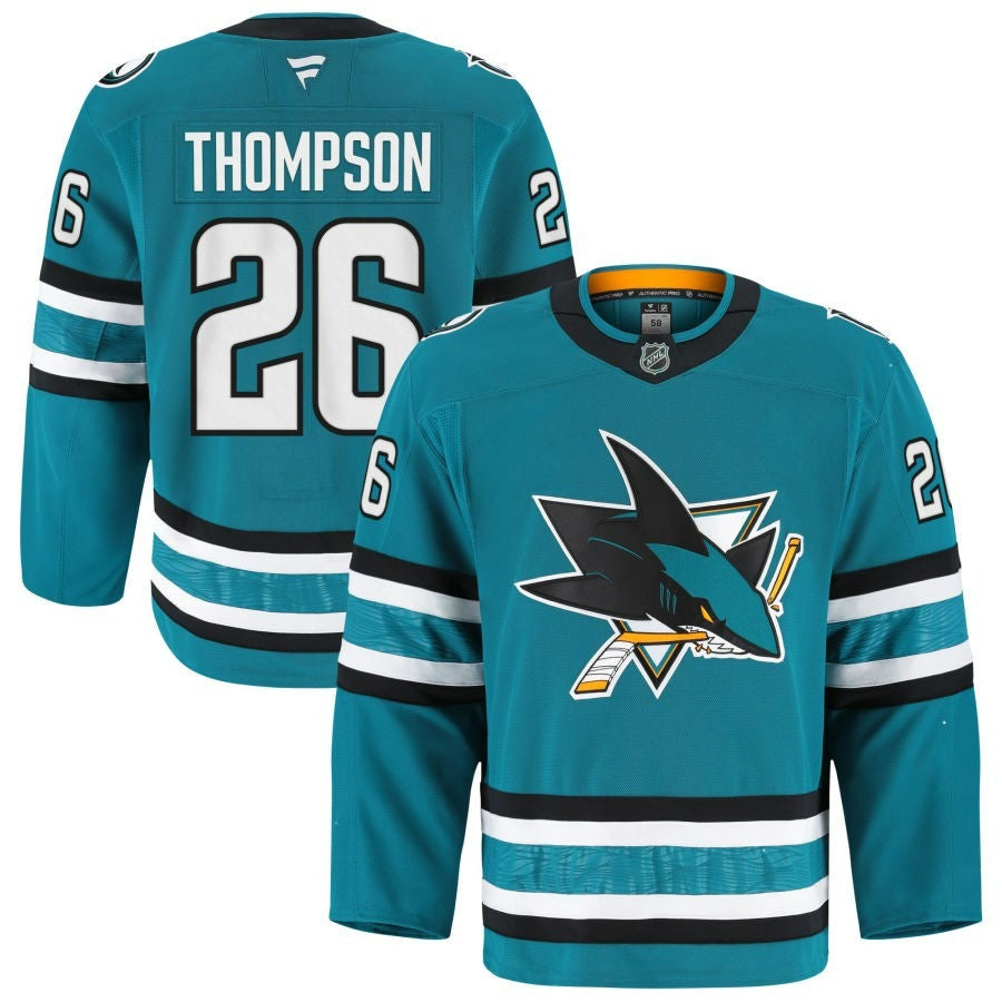 Jack Thompson San Jose Sharks 2025 Home Pro Teal Jersey 1 Jack Thompson San Jose Sharks 2025 Home Pro Teal Jersey