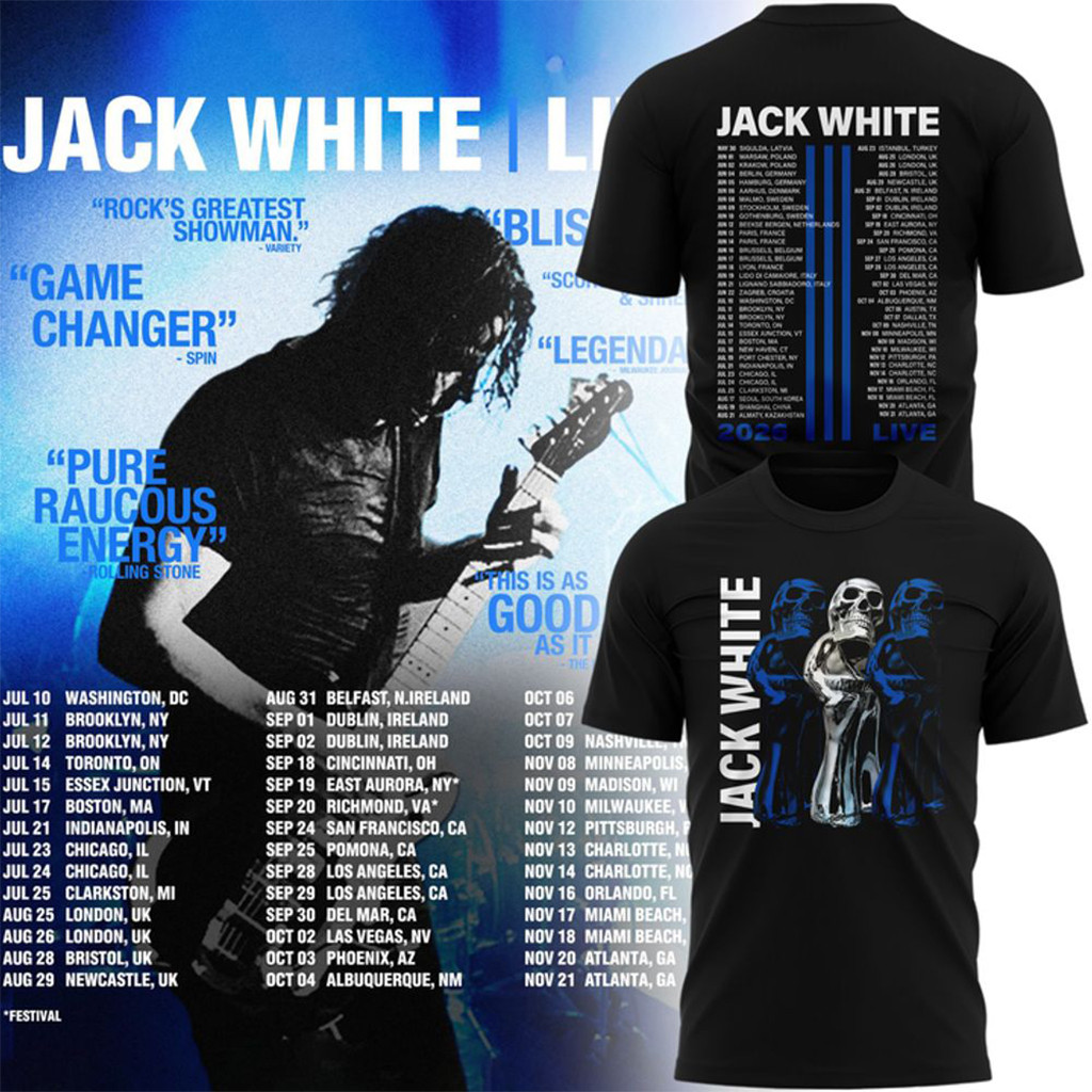 Jack White Live 2026 Tour Shirt Jack White Merch Gift Ideas For Music Lovers