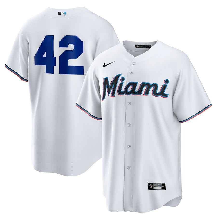 Jackie Robinson Miami Marlins Home 2025 Day Replica Jersey - White
