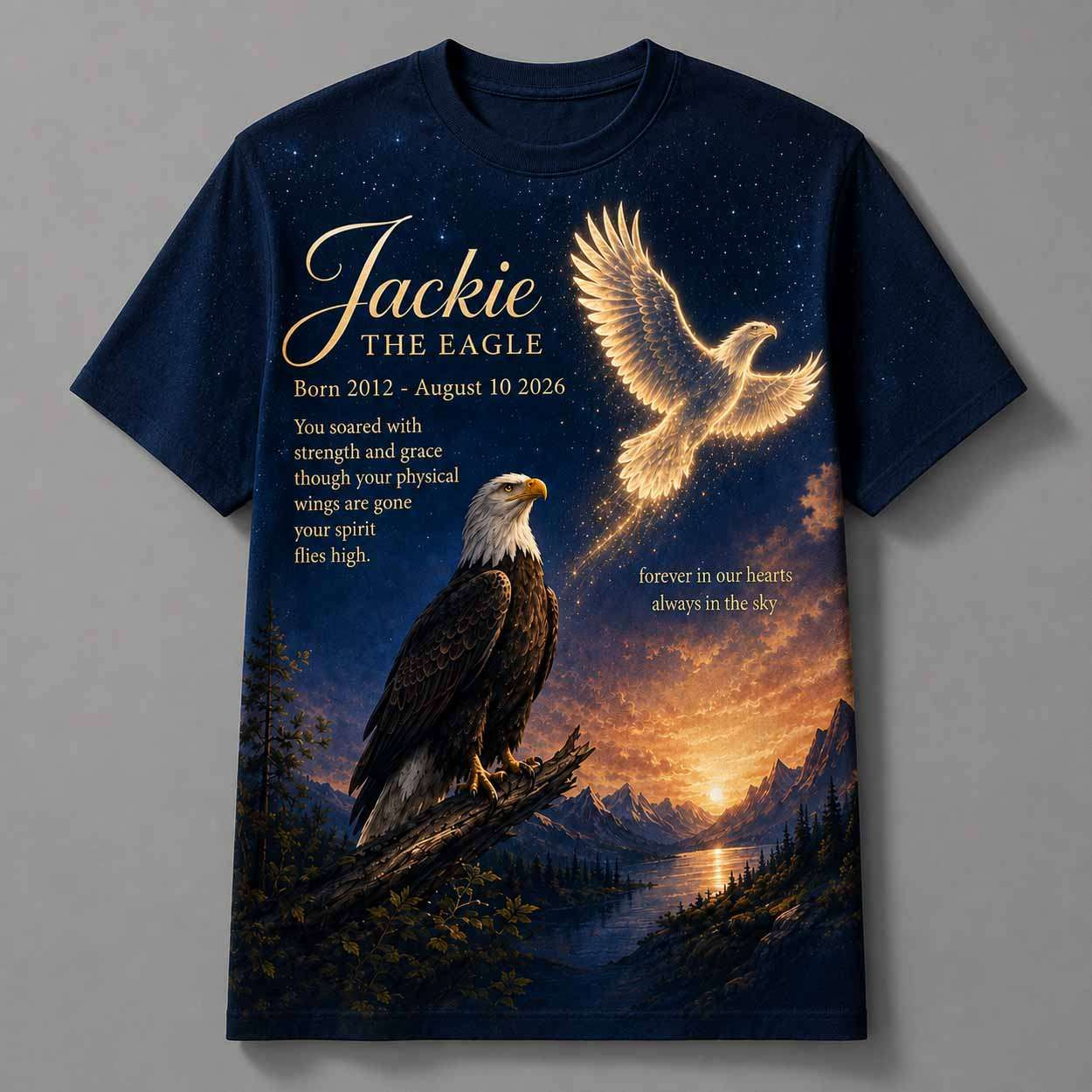 Jackie The Eagle Born 2012 August 10 2026 Shirt Jackie Memorial Gifts For Fans