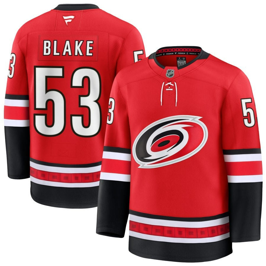 Jackson Blake Carolina Hurricanes 2025 Red Alternate Premium Jersey 1 Jackson Blake Carolina Hurricanes 2025 Red Alternate Premium Jersey