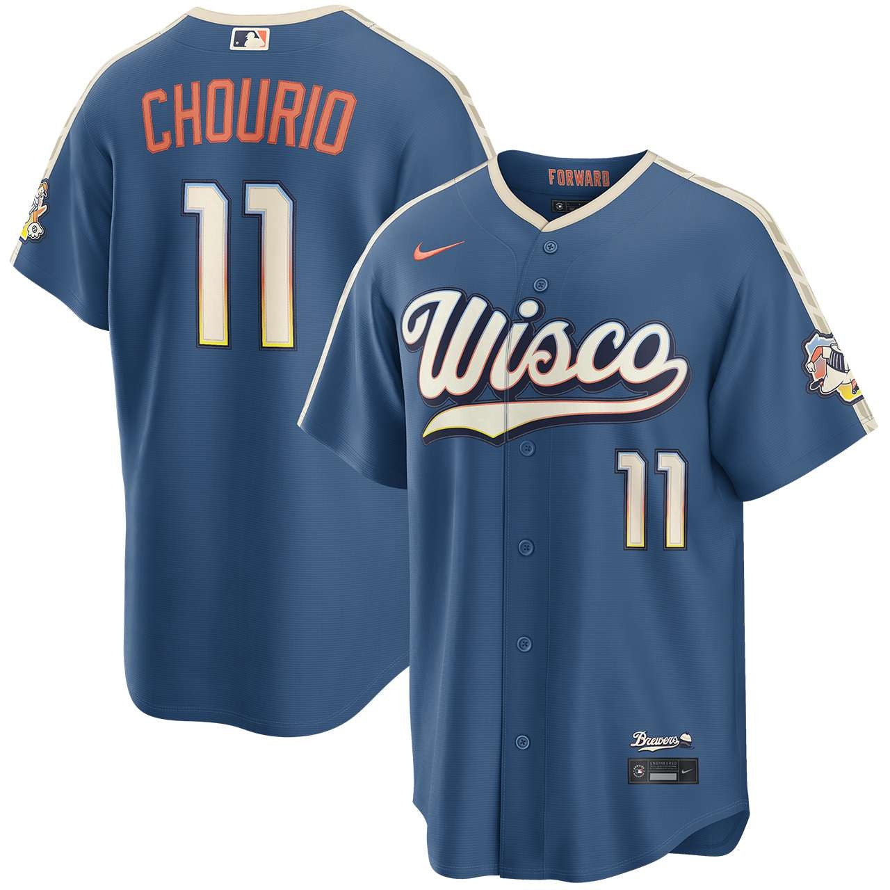 Jackson Chourio Milwaukee Brewers 2026 City Connect Stadium Jersey - Mineral Blue