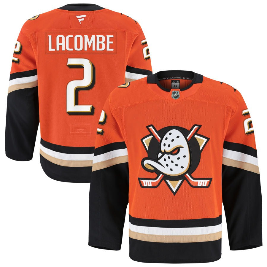 Jackson LaCombe Anaheim Ducks 2025 Home Jersey - Orange 1 Jackson LaCombe Anaheim Ducks 2025 Home Jersey - Orange
