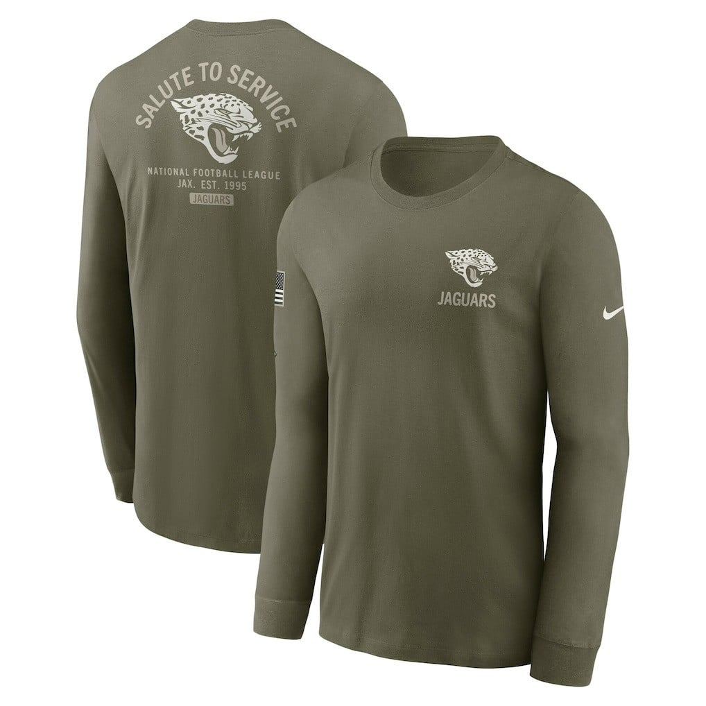 Jacksonville Jaguars 2025 Salute to Service Sideline Long Sleeve T-Shirt - Olive