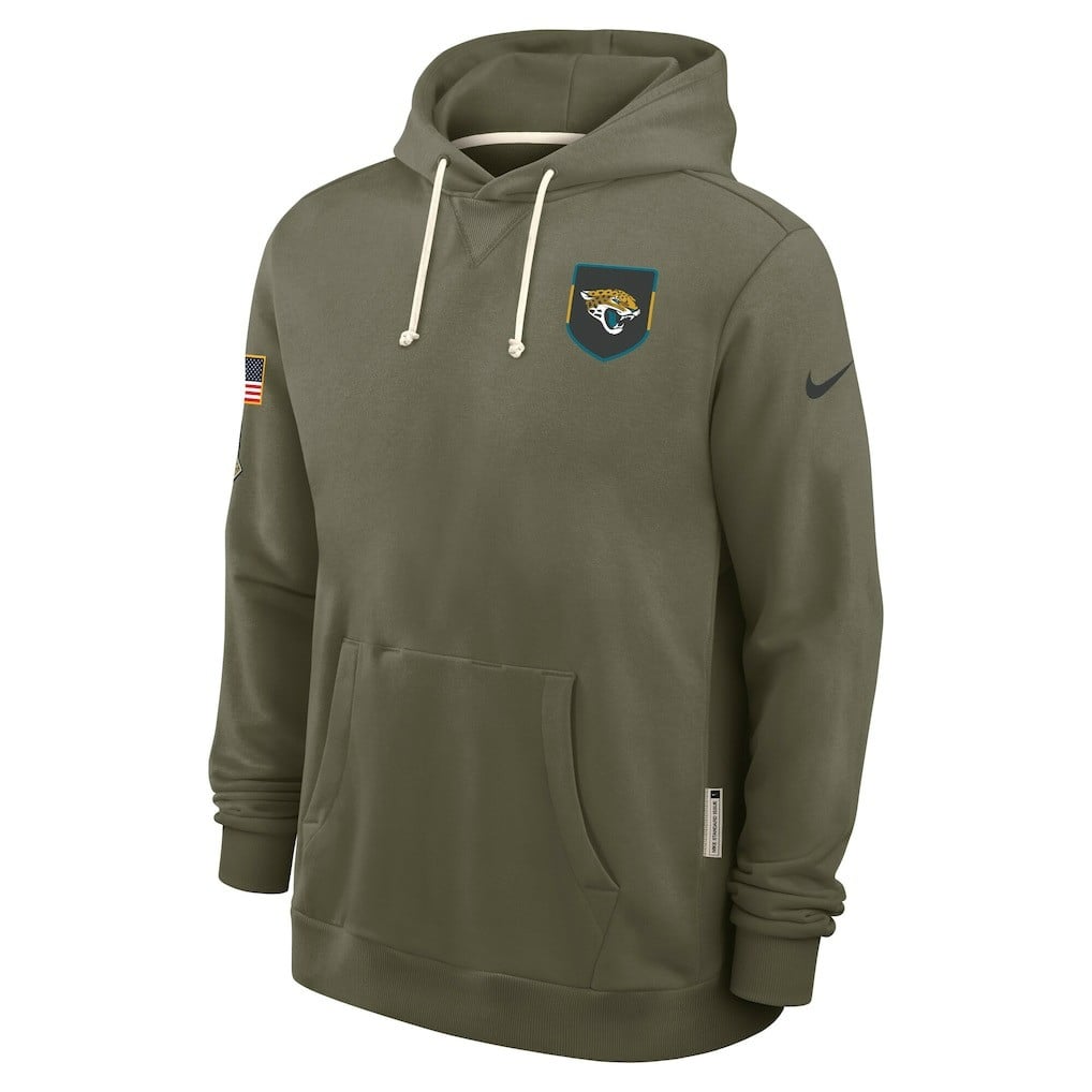 Jacksonville Jaguars 2025 Salute to Service Sideline Standard Issue Dri-FIT Hoodie - Olive