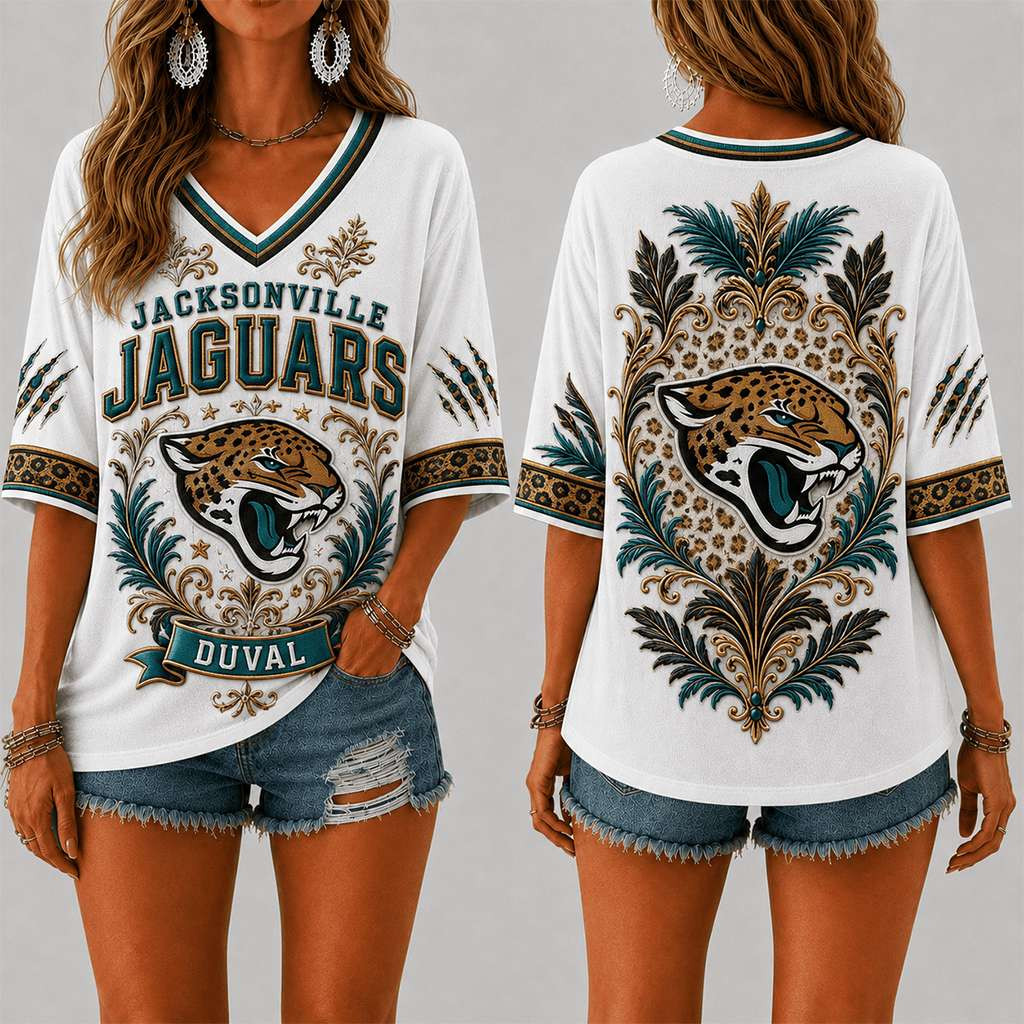 Jacksonville Jaguars Duval V-Neck Shirt Womens Game Day Apparel Jacksonville Jaguars Merch
