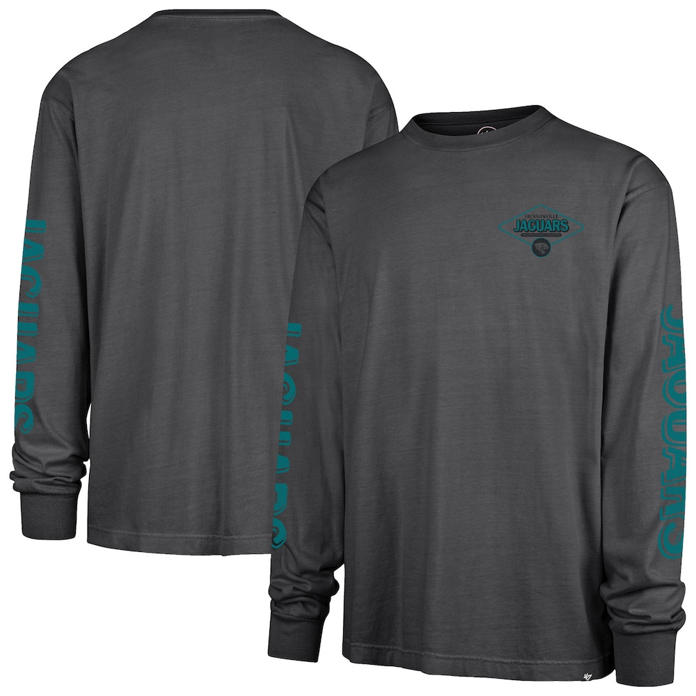 Jacksonville Jaguars Merch - Men's '47 Cairn Ravine Foundation Long Sleeve T-Shirt, Black - Best Football Christmas Gifts