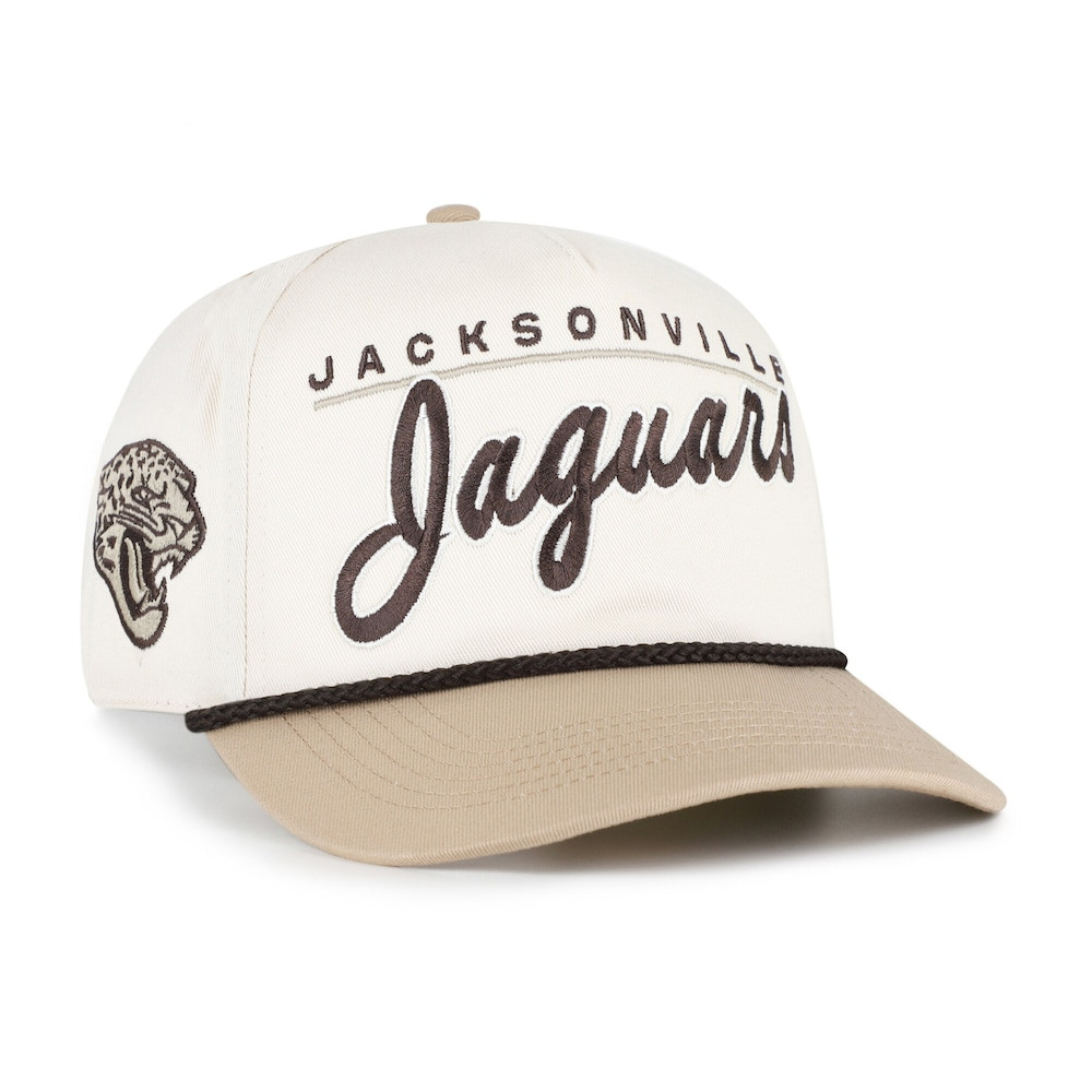 Jacksonville Jaguars Merch - Men's '47 Natural Tan Neutral Terrain Hitch Rope Adjustable Hat - Best Football Gifts For Adults