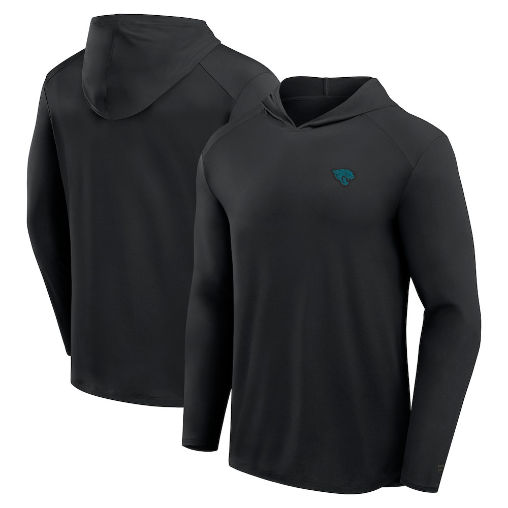 Jacksonville Jaguars Merch - Men's Fanatics Front Office Power Mono Long Sleeve Hoodie T-Shirt, Black - Best Gifts For Football Fans