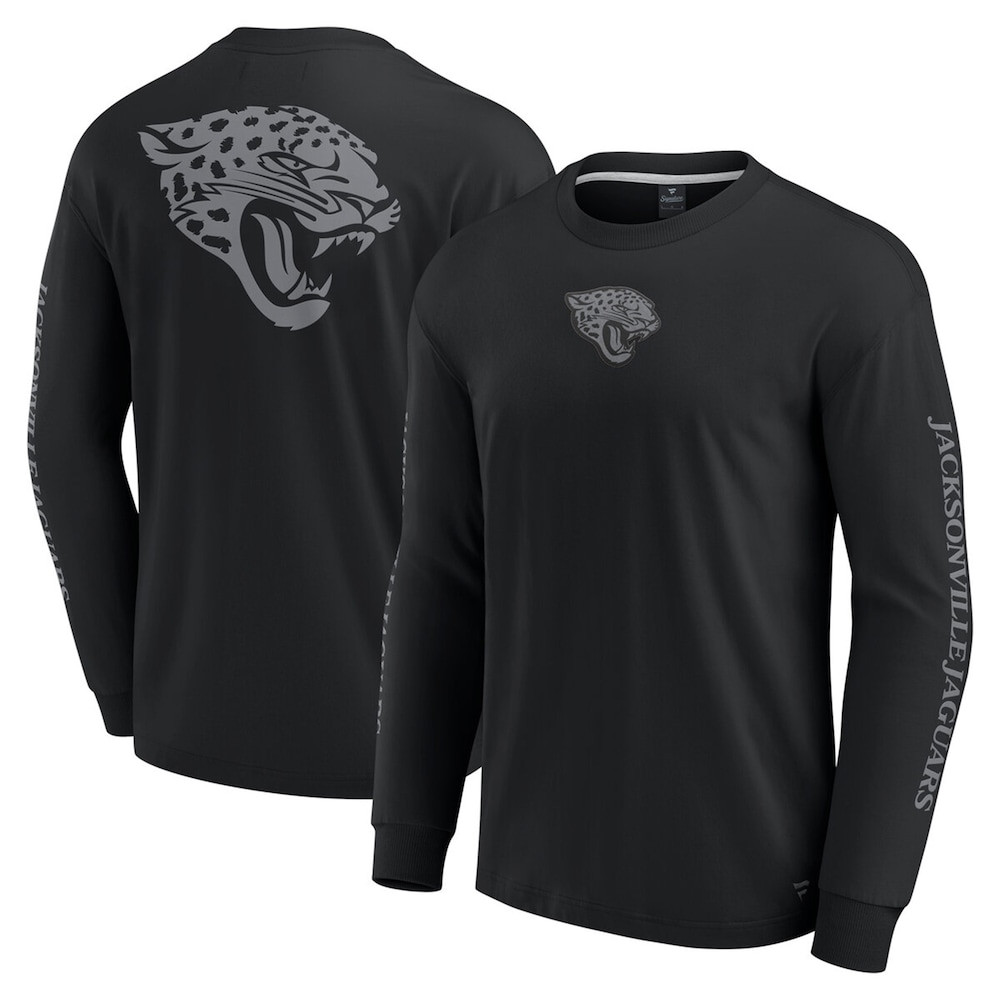 Jacksonville Jaguars Merch - Unisex Fanatics Elements Strive Long Sleeve T-Shirt, Black - Birthday Gift For Football Lover