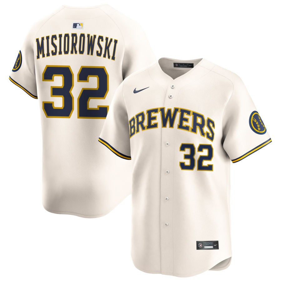 Jacob Misiorowski Milwaukee Brewers 2025 Home Limited Jersey - Cream