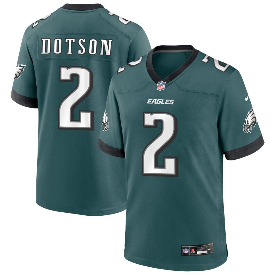 Jahan Dotson Philadelphia Eagles 2025 Game Jersey - Midnight Green