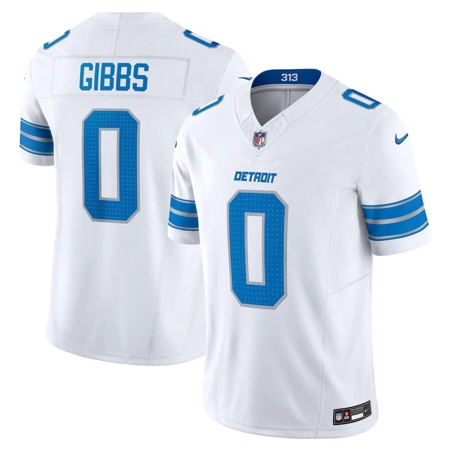 Jahmyr Gibbs Detroit Lions 2025 Vapor F.U.S.E. Limited Jersey - White