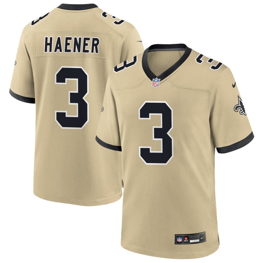 Jake Haener New Orleans Saints 2025 Gameday Golds Alternate Game Jersey - Gold