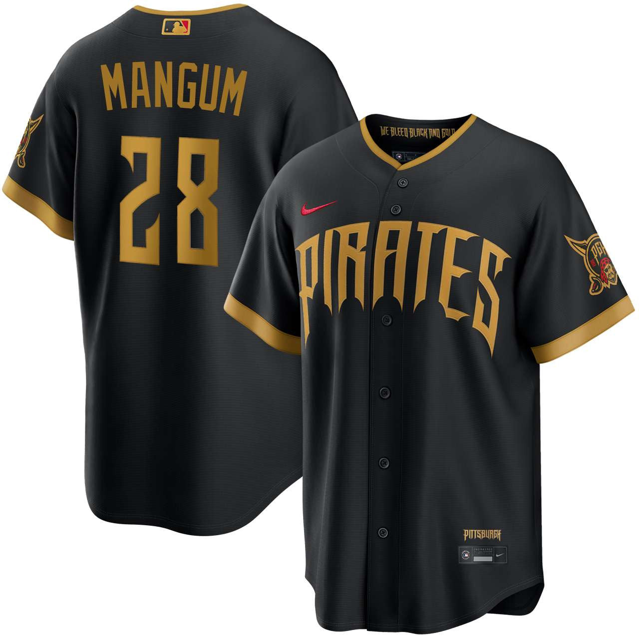 Jake Mangum Pittsburgh Pirates 2026 City Connect Stadium Jersey - Black