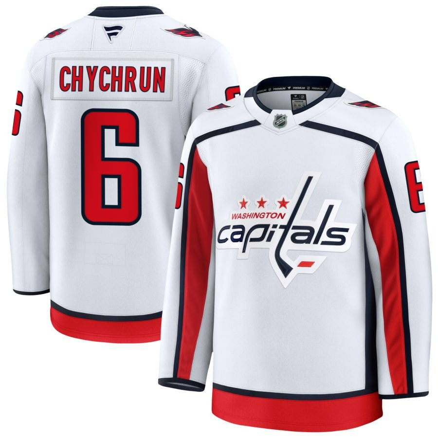 Jakob Chychrun Washington Capitals 2025 Away Premium Jersey - White 1 Jakob Chychrun Washington Capitals 2025 Away Premium Jersey - White