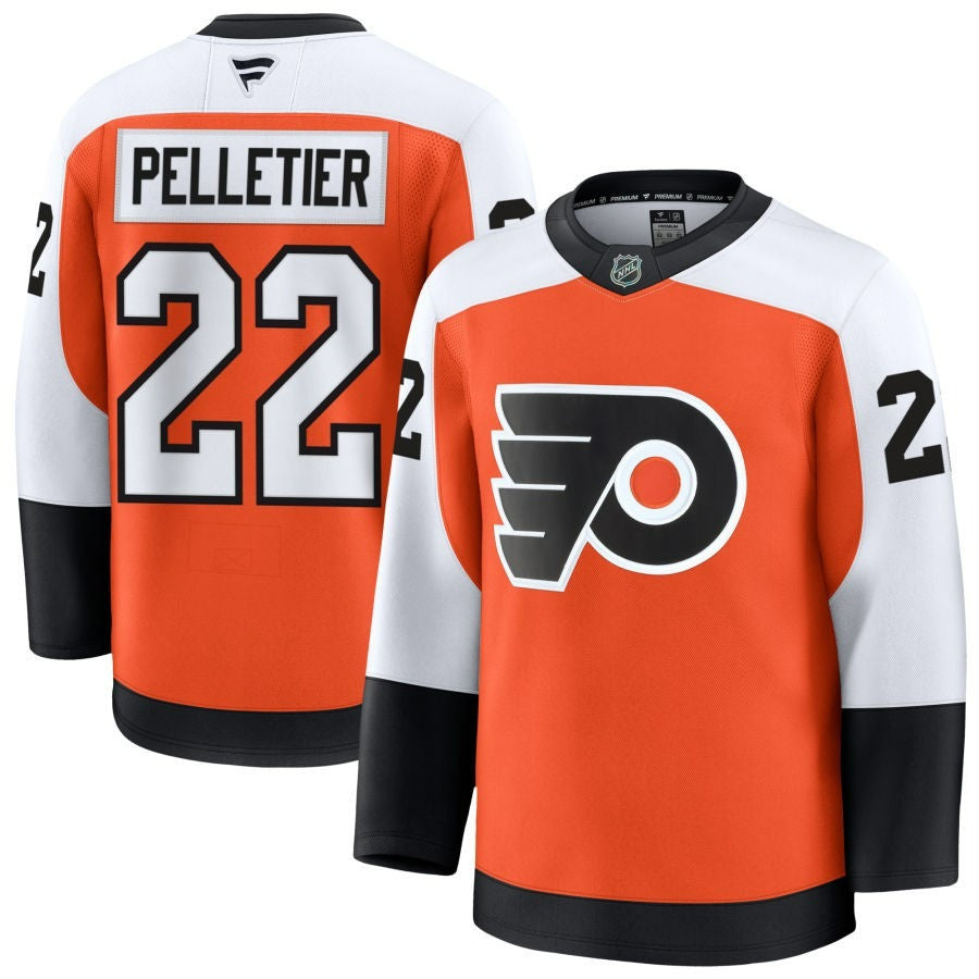 Jakob Pelletier Philadelphia Flyers 2025 Home Premium Orange Jersey 1 Jakob Pelletier Philadelphia Flyers 2025 Home Premium Orange Jersey
