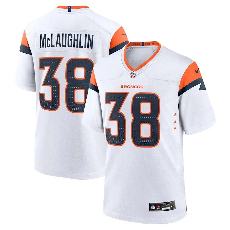 Jaleel McLaughlin Denver Broncos 2025 Official Game Jersey - White