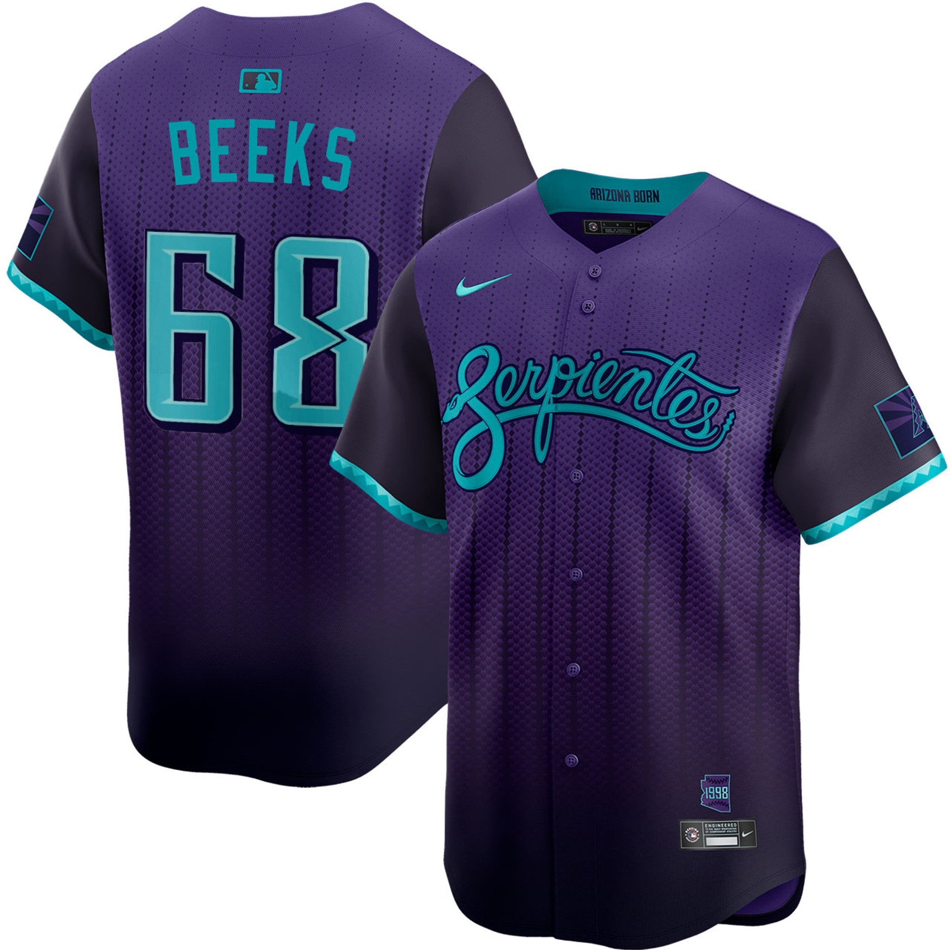 Jalen Beeks Arizona Diamondbacks 2025 City Connect Limited Jersey - Purple