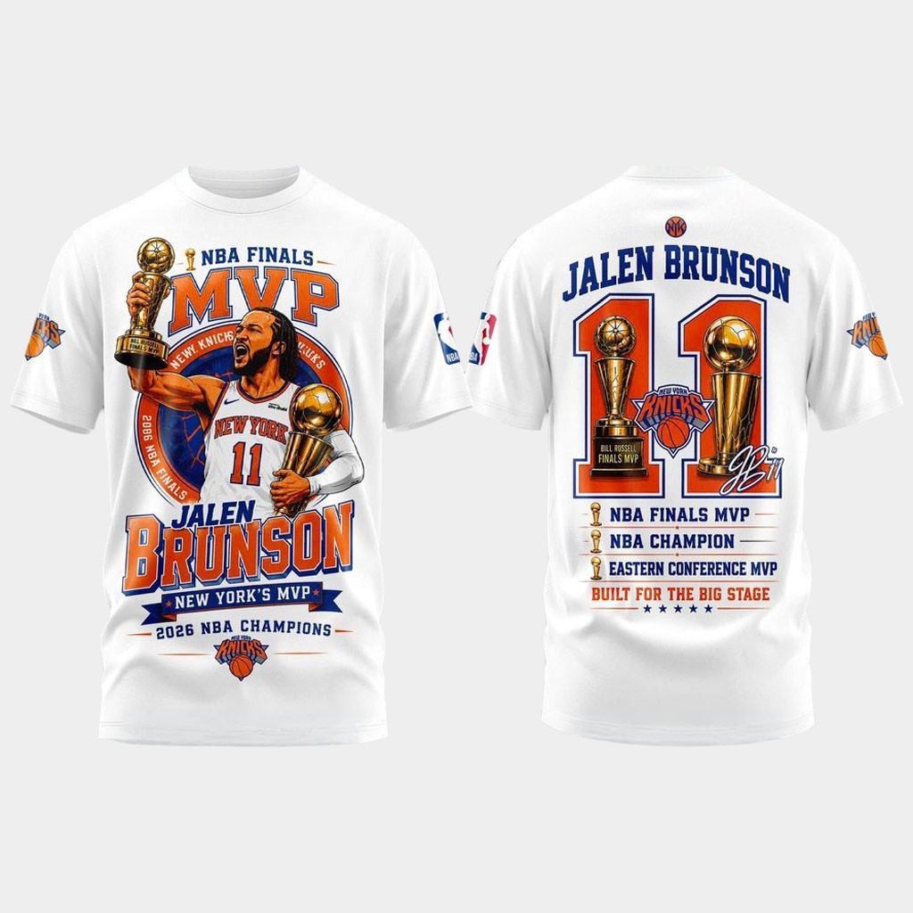 Jalen Brunson Merch 2026 Jalen Brunson New York Knicks Finals MVP T-Shirt Knicks Champions Merch