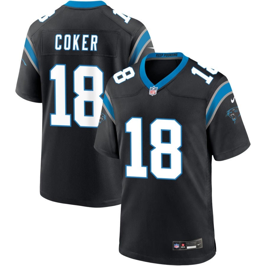 Jalen Coker Carolina Panthers 2025 Game Jersey - Black