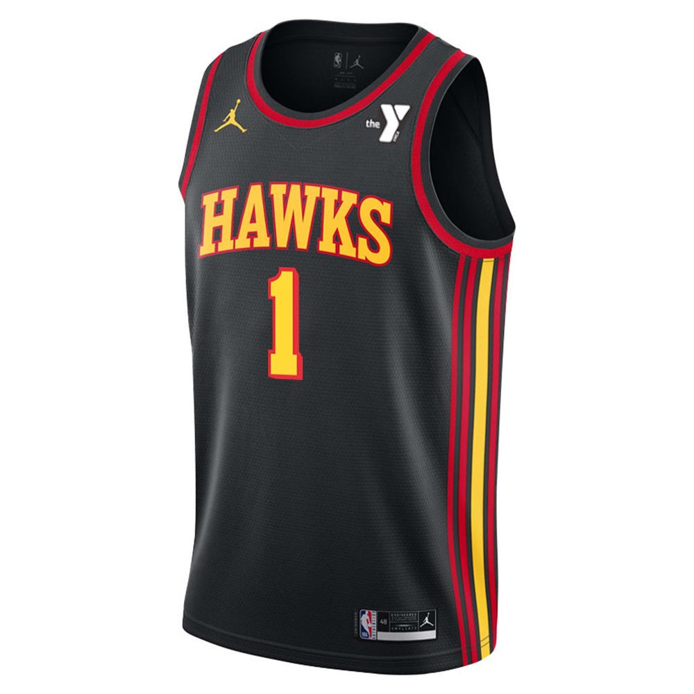 Jalen Johnson Atlanta Hawks 2025 Statement Edition Swingman Jersey - Black 1 Jalen Johnson Atlanta Hawks 2025 Statement Edition Swingman Jersey - Black