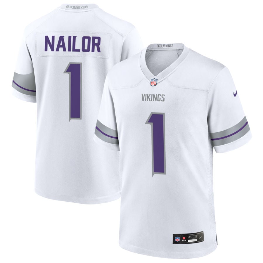Jalen Nailor Minnesota Vikings 2025 Alternate Game Jersey - White