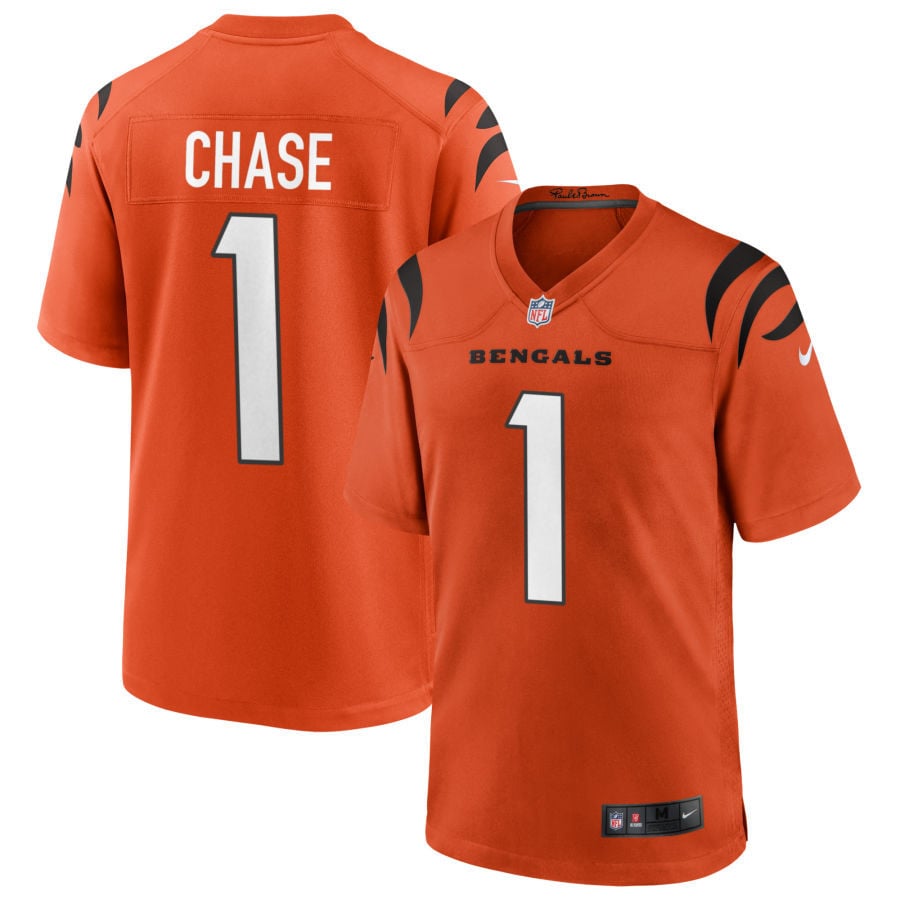 Ja'Marr Chase Cincinnati Bengals 2025 Alternate Game Jersey - Orange