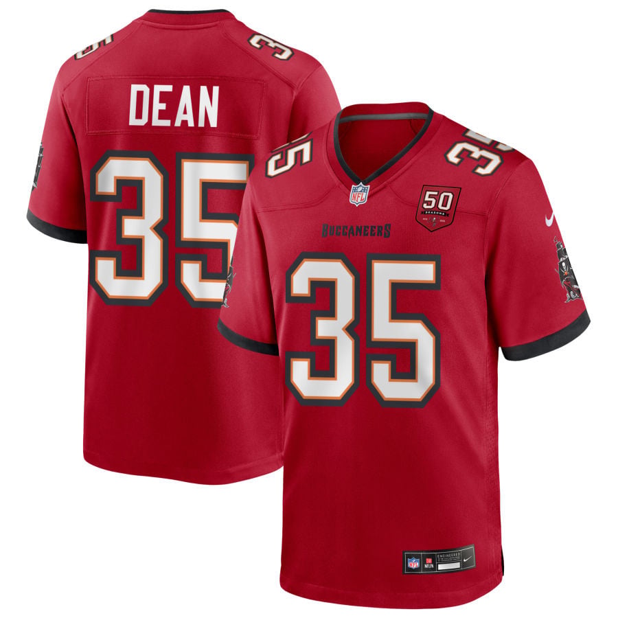 Jamel Dean Tampa Bay Buccaneers 2025 50th Season Game Jersey - Red